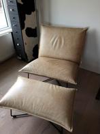 Jess leren fauteuil en hocker, Ophalen, 75 tot 100 cm, 50 tot 75 cm