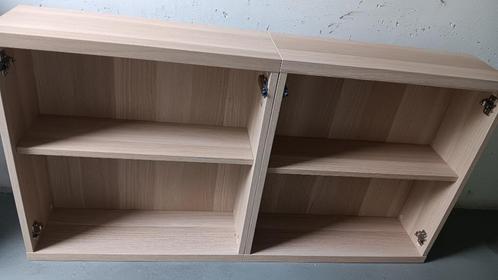 wandkast 64x120x20 (HxBxD) IKEA Besta wit gelazuurd eiken, Huis en Inrichting, Kasten | Wandmeubels, Zo goed als nieuw, Minder dan 100 cm