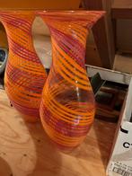 2 grote glazen vazen, Ophalen, Zo goed als nieuw, Glas, Minder dan 50 cm