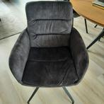 Fauteuil antraciet velours, Huis en Inrichting, Fauteuils, Zo goed als nieuw, Ophalen