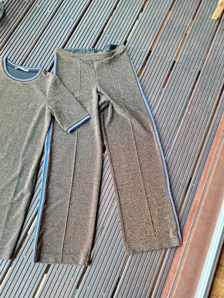 Costes glitter tuniek en broek - Maat L - Nieuw!, Kleding | Dames, Broeken en Pantalons, Nieuw, Maat 42/44 (L), Bruin, Ophalen of Verzenden