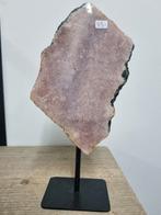 Roze amethist, chalcedoon op stalen standaard, Ophalen of Verzenden, Mineraal
