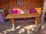 Boomstam tafel met houten bank, Tuin en Terras, Tuinset, 6 zitplaatsen, Gebruikt, Bank