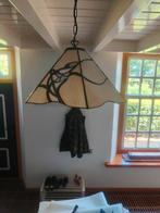 Tiffany hanglamp – glas-in-lood stijl – beschadigd, Ophalen, Gebruikt, Glas