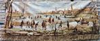 Wandkleed Riviergezicht bij winter naar Aert van der Neer, Antiek en Kunst, Ophalen of Verzenden