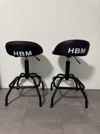 2 HBM Werkplaatskrukken, Ophalen, Twee, Zwart, Zo goed als nieuw