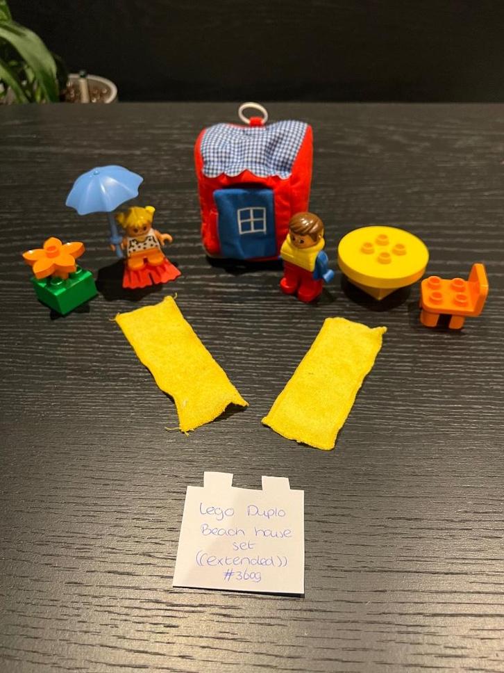 Heel goed Lego Duplo Strand huis set 3609 tafel stoel parapl, Kinderen en Baby's, Speelgoed | Duplo en Lego, Zo goed als nieuw