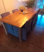 Mooie robuuste massief houten eettafel + 6 stoelen, Huis en Inrichting, Complete eetkamers, Ophalen, Gebruikt, 4 tot 6 stoelen