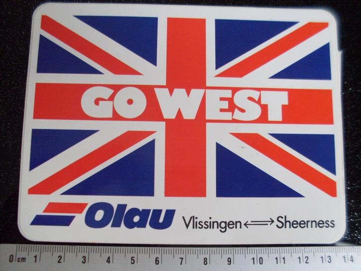 sticker Olau vlissingen sheerness logo go west uk engeland, Verzamelen, Stickers, Zo goed als nieuw, Bedrijf of Vereniging, Verzenden