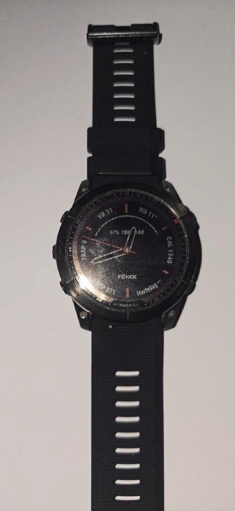 Garmin Fenix 7X Sapphire Solar - Topsporthorloge, Sieraden, Tassen en Uiterlijk, Smartwatches, Zo goed als nieuw, Zwart, Afstand