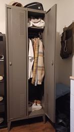 Stoere retro lockerkast 2 deurs leverkleur leger locker, Huis en Inrichting, Kasten | Lockerkasten, Ophalen, Retro