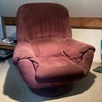 Wijnrode Draaifauteuil op Ronde Voet, Ophalen, Gebruikt, Stof, 75 tot 100 cm