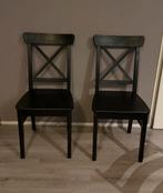 2 Ikea Ingolf eetkamerstoelen zwart, Huis en Inrichting, Stoelen, Ophalen, Gebruikt, Zwart, Vier