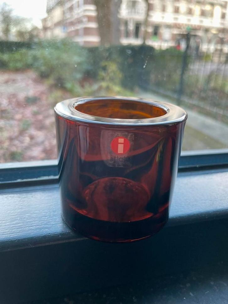 Iittala kivi waxinelichtje ruskea, Huis en Inrichting, Woonaccessoires | Kandelaars en Kaarsen, Zo goed als nieuw, Minder dan 25 cm