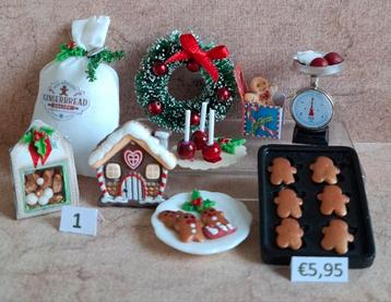 Kerst miniaturen diverse setjes nr 2 1:12 beschikbaar voor biedingen