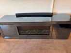 Tv meubel smoke spiegel met haard, Ophalen of Verzenden, Minder dan 100 cm, 25 tot 50 cm, Glas
