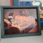 Vintage Sneeuwwitje Print Ingelijst, Ophalen of Verzenden, Sneeuwwitje of Doornroosje, Gebruikt, Plaatje of Poster