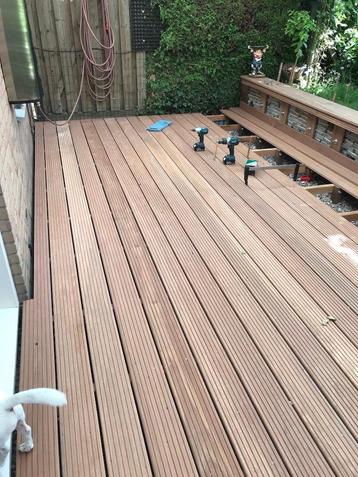 Vlonderplanken hardhout 2,8 cm diverse lengtes € 10,75 m1 beschikbaar voor biedingen