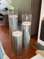 Windlicht op aluminium zuil pilaar, Huis en Inrichting, Woonaccessoires | Zuilen en Pilaren, Ophalen, Gebruikt