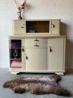 Antiek vintage Art Deco vitrinekast,buffetkast restyled, Ophalen of Verzenden