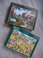 Twee fraaie legpuzzels in Cottage Engelse plattelandsfeer, Ophalen of Verzenden, 500 t/m 1500 stukjes, Zo goed als nieuw, Legpuzzel