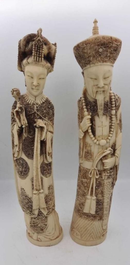 Keizer en Keizerin Beelden - Composiet - China, Antiek en Kunst, Kunst | Beelden en Houtsnijwerken, Ophalen of Verzenden