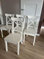 4 IKEA Eetkamerstoelen - Wit, Huis en Inrichting, Wit, Ophalen of Verzenden, Zo goed als nieuw, Vier