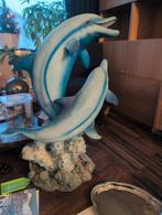 Dolfijnen Beeld - Decoratief, Tuin en Terras, Tuinbeelden, Ophalen of Verzenden, Gebruikt, Steen, Dierenbeeld