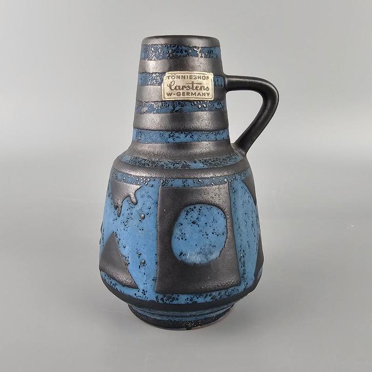 Vintage West-Duitse Fat Lava vaas. Carstens  1512-14. blauw, Antiek en Kunst, Antiek | Vazen, Ophalen of Verzenden