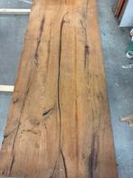 Eiken tafel(blad) met bij behorende poten, Ophalen, 50 tot 100 cm, Zo goed als nieuw, Vijf personen of meer