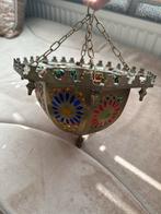 Antieke Marokkaanse messing hanglamp glas-in-lood, Ophalen