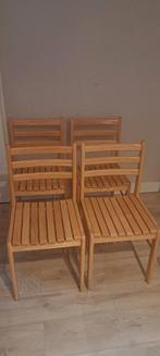 Scandinavische eetkamerstoelen (4 stoelen in 1 koop), Huis en Inrichting, Stoelen, Ophalen, Bruin, Hout, Vier
