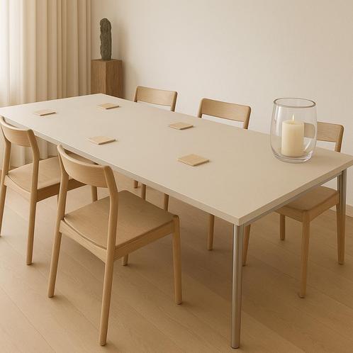 Eettafel japandi stijl beron ciré met rva onderstel, Huis en Inrichting, Tafels | Eettafels, Nieuw, 50 tot 100 cm, 150 tot 200 cm