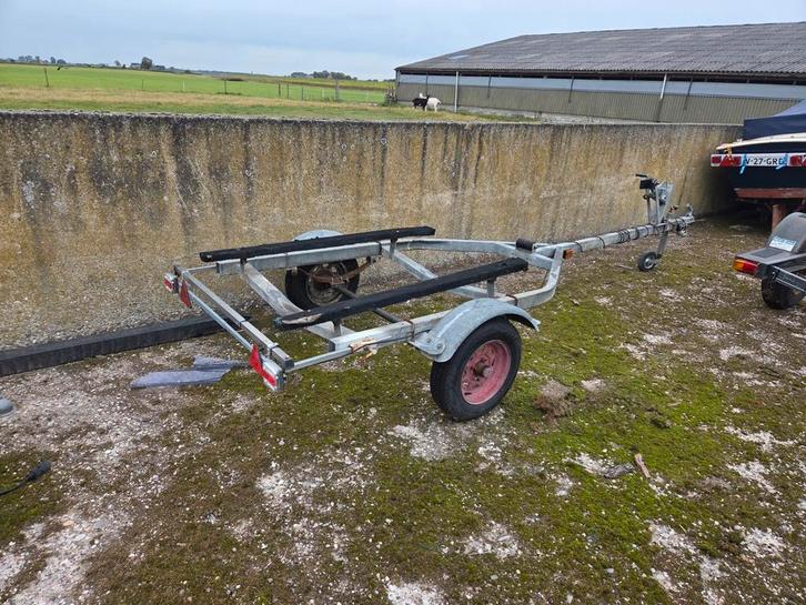 Balken trailer boten tot 4.85, Watersport en Boten, Boottrailers, Zo goed als nieuw, Overige typen, Minder dan 6 meter, Met rollen