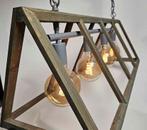 Industriële houten hanglamp, Ophalen, Zo goed als nieuw, Metaal, Minder dan 50 cm