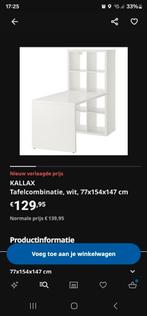 Ikea Kallax + bureau zwart. Afmetingen zie foto's, Minder dan 100 cm, 25 tot 50 cm, Zo goed als nieuw, Ophalen