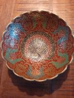 Decoratieve schaal met pauw motief, Overige materialen, Gebruikt, Schaal, Rond