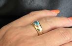 Gouden Vintage ring met edelsteen topaas. 2025/541., Blauw, ., Ophalen of Verzenden, Zo goed als nieuw