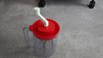 vintage slagroomklopper met roodaccent, Ophalen of Verzenden, Huis en Inrichting
