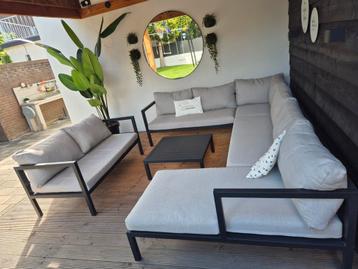 Aluminium Loungeset Hoekbank tuinset - Flexibel in te delen! beschikbaar voor biedingen