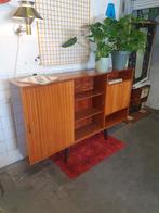 Vintage highboard Met vitrine en barkast 60s, Ophalen of Verzenden, Zo goed als nieuw