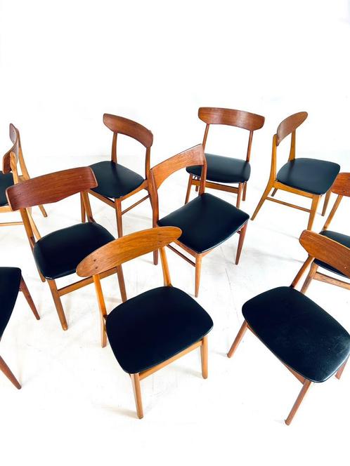 10x vintage Deense stoel ‘60 Mix & Match, Huis en Inrichting, Stoelen, Zo goed als nieuw, Vijf, Zes of meer stoelen, Hout, Kunststof