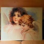 Engelen op canvas, Schilderij, Ophalen of Verzenden, Zo goed als nieuw, 50 tot 75 cm