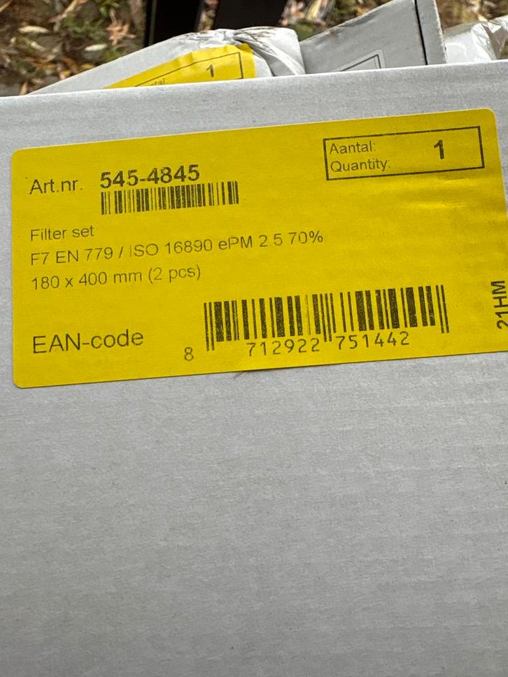 Nieuwe WTW Itho HRU Filterset 545-4845 - F7/EN779, Auto-onderdelen, Filters, Universele onderdelen, Nieuw, Ophalen of Verzenden