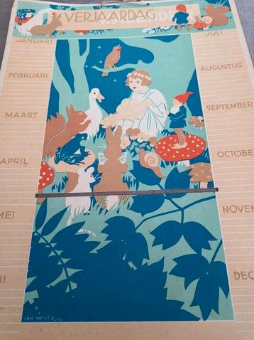 JAN WIJGA , 1934, KALENDER PLAAT, PRACHTIGE AFBEELDING!! beschikbaar voor biedingen