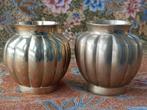 Mooi stel zware antieke Chinese vaasjes van koper 9,5 cm., Ophalen of Verzenden