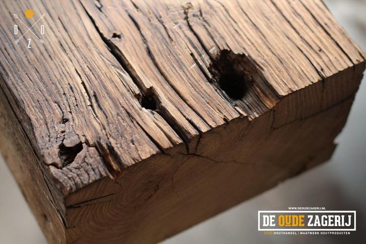 Oud eiken planken, balken, Barnwood & maatwerk houtproducten, Doe-het-zelf en Verbouw, Hout en Planken, Plank, Eiken, 50 mm of meer