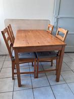 Eetkamer tafel en stoelen, Ophalen, Gebruikt, 4 tot 6 stoelen
