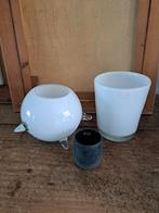 2 Dutz vazen en waxinelichthouder, Overige kleuren, Ophalen of Verzenden, Minder dan 50 cm, Glas