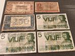 Zilverbonnen, 1 gulden muntbiljet, vijf gulden biljet, Postzegels en Munten, Bankbiljetten | Nederland, Ophalen of Verzenden, Los biljet